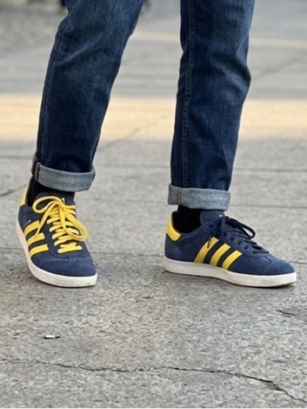 Adidas Originals Copa ARSENAL GAZELLE Casual Mens Sneakers Navy Yellow Sz 7.5